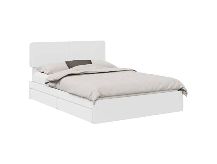 PUGYNBK Bett mit Aufbewahrung, 140 x 190 cm, aus technischem Holz Mit Schubladen, Plattform-Lattenrost, minimalistischer Stil, einfache Reinigung