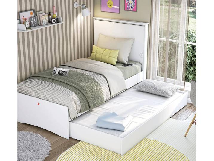 Möbel-Zeit Kinderbett VARIA 100x200 cm - Optional mit Ausziehbett & Matratzen