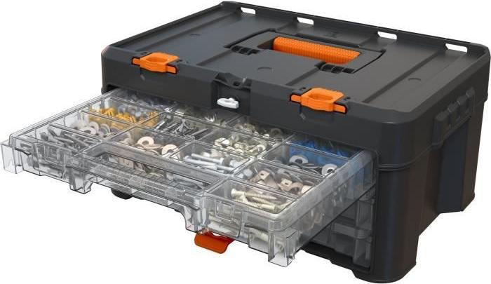 WORX BY KETER STACK N ROLL Opbergkast met 3 Lades - Zwart - B/D/H: 48 x 33 x 23 cm