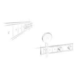 hansgrohe RainSelect Fertigset Unterputzmodell für 2 Verbraucher, 15355600, Farbe: chrom/schwarz