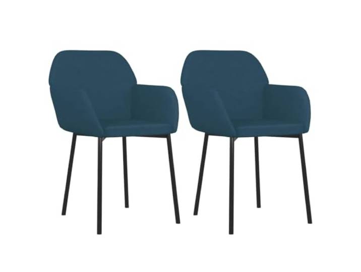 LMTYOENFG Esszimmerstuhl 2er Set Blau Samt Polsterstuhl mit Armlehne Weich gepolsterter Küchenstuhl mit ergonomischer Rückenlehne und stabilem Metallgestell für Wohnzimmer und Schlafzimmer.