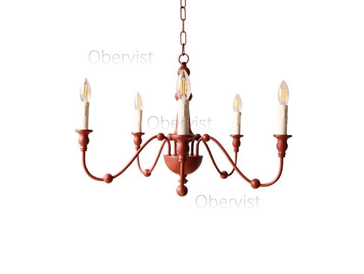 Lustre suspendu vintage en fer, style bougie rétro, français, pour restaurant, boutique, hôtel, salon, décoration