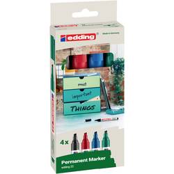 Edding 22 EcoLine 4-22-4 Permanentmarker Schwarz, Blau, Rot, Grün wasserfest: Ja
