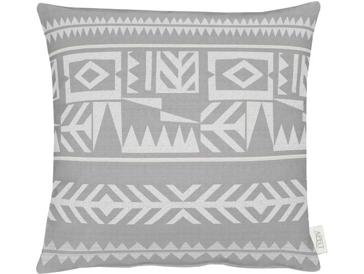 Dekokissen APELT Roxanne Gr. 1, grau (hellgrau, ethnomuster), B:46cm L:46cm, Baumwolle, Polyester, Dekokissen_Sitzkissen_Kissenhüllen, Dekokissen, Kissenhülle ohne Füllung, 1 Stück