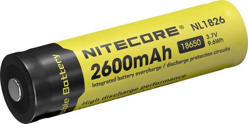 NiteCore NL1826 Spezial-Akku 18650 Li-Ion 3.7V 2600 mAh 1St.