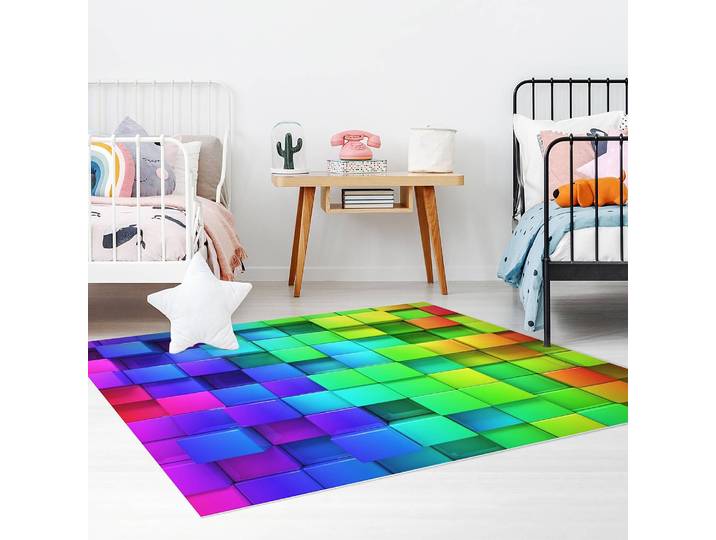 Tapis en vinyle Dés 3D 40 x 40cm Multicolore