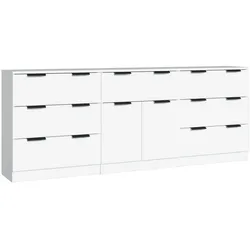 vidaXL 3-tlg. Sideboard Weiß Holzwerkstoff