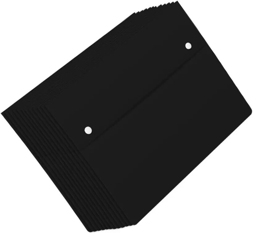 INF A4 Dokumentenmappe mit Doppelknopf - 10er Pack - PP Material Schwarz