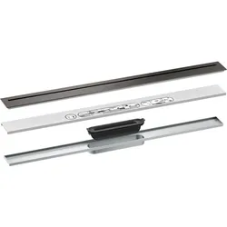 hansgrohe AXOR Drain Fertigset Durschrinne, 800mm, 42521340, Farbe: Brushed Black Chrome