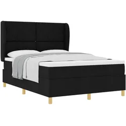 vidaXL, Boxspringbett, Boxspringbett Mit Matratze Stoff Schwarz (140 x 200 cm)
