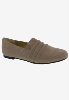 Women's Donut Flat by Ros Hommerson in Stone Micro Suede (Size 6 M)