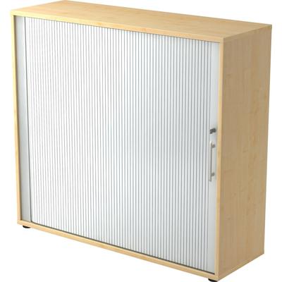 Hammerbacher Rollladenschrank 3OH BxTxH 120x40x110cm Griff RE Ahorn/Silber