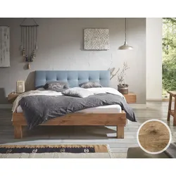 Hasena Oak-Vintage Massivholzbett Ivio/Ronna 140x200 cm / Wildeiche vintage natur, geölt