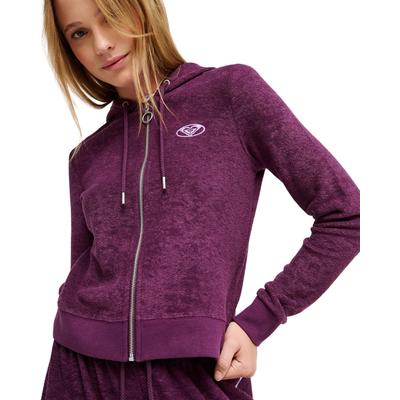 Hoodie ROXY "Beachy Keen", Damen, Gr. XS, lila (schwarzberry wine), Obermaterial: 74% Polyester, 26% Viskose., Sweatshirts Hoodie