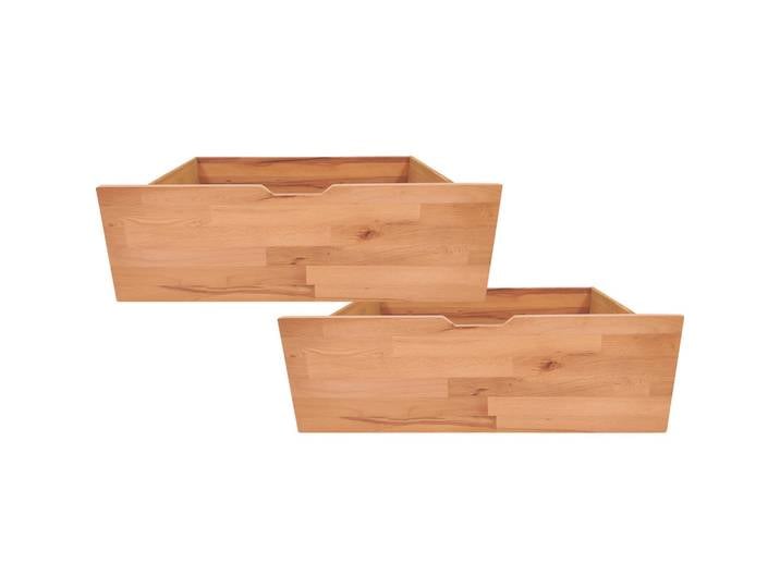 Carryhome Bettkastenset, Kernbuche, Holz, Kernbuche, massiv, 83x29x68 cm, Schlafzimmer, Betten, Bettkasten