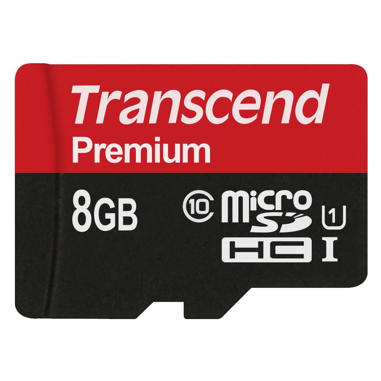 Transcend microSDHC Premium (8 GB, microSDHC, U1, UHS-I) (TS8GUSDU1)