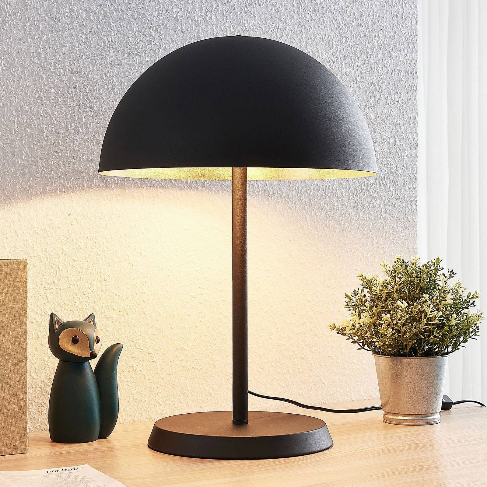 Lindby Tafellamp Modern Metaal Zwart en Goud/Messing voor Woon- of Eetkamer