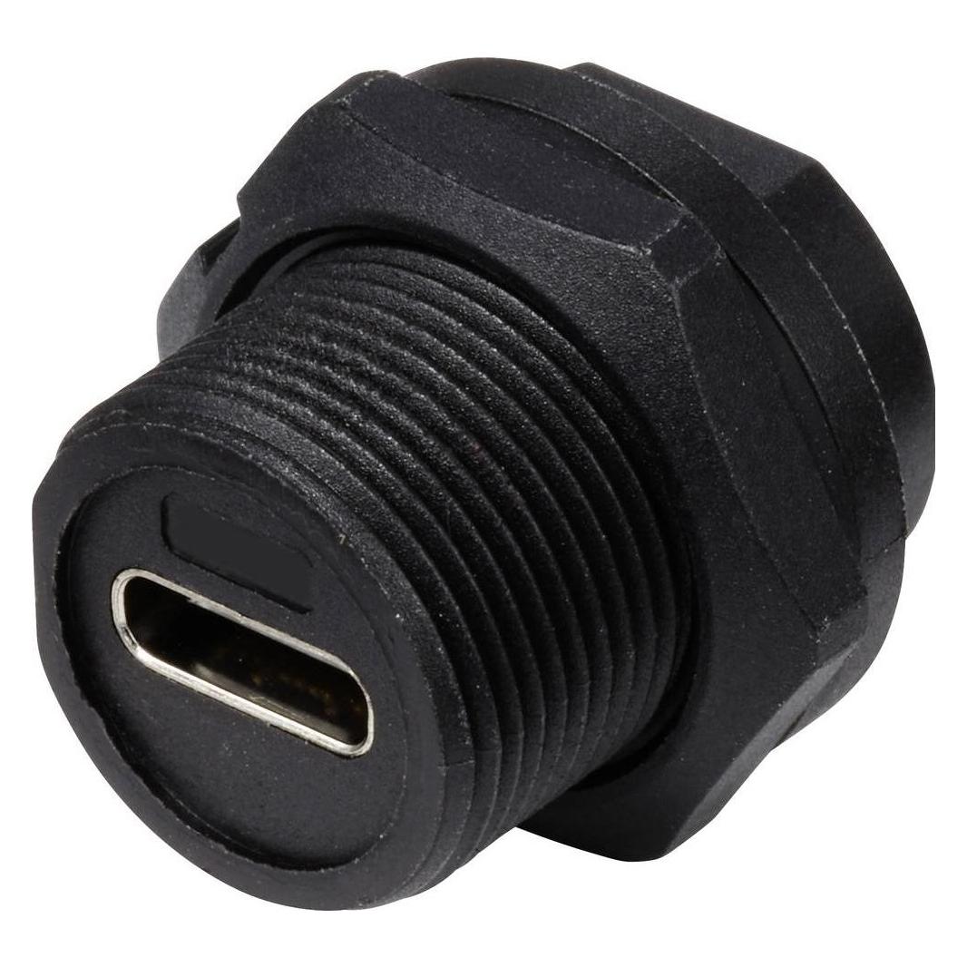 Tru Components USB-C 3.0 Buchse für die rückseitige Montage (mit Gewinde) TC-E10T-FT3-PPF TC (TC-13543612)
