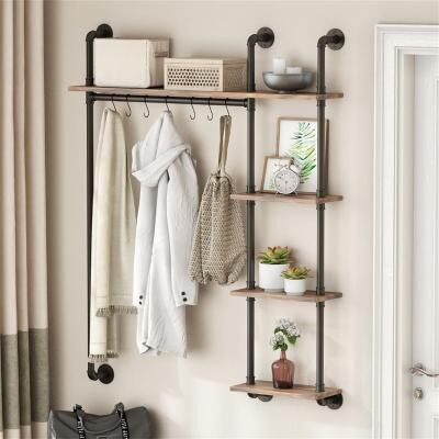 No "5 Tier Heavy Duty Garment Rack - 7.9""D x 37.3""W x 56.3""H"
