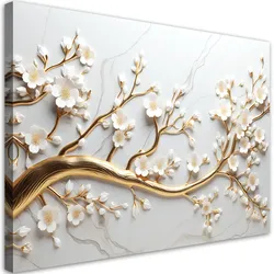 WANDBILD blattgold baum 3d