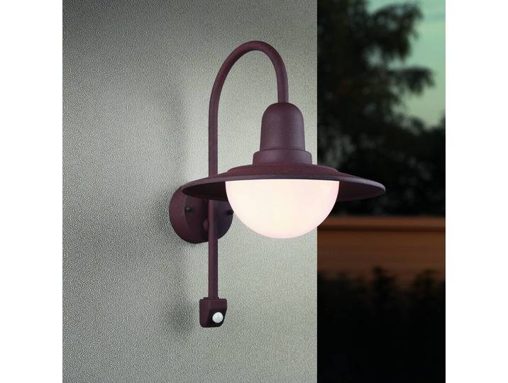 Trio Lighting Aussenwandleuchte mit Bewegungsmelder NORMAN, dimmbar, braun / rost, Aluminium