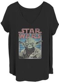 Plus Size Women's Miami Yoda V-Neck T-Shirt by Mad Engine in Black (Size 1X (14-16))