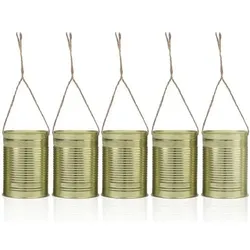 Partydeco Decorative cans, gold, 10 x 7cm (1 pkt / 5 pc.) (5 Stk.)
