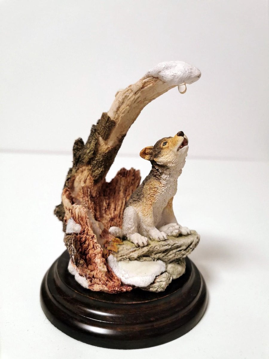 Country Artists Wolf - Bruin/Wit - 13 cm