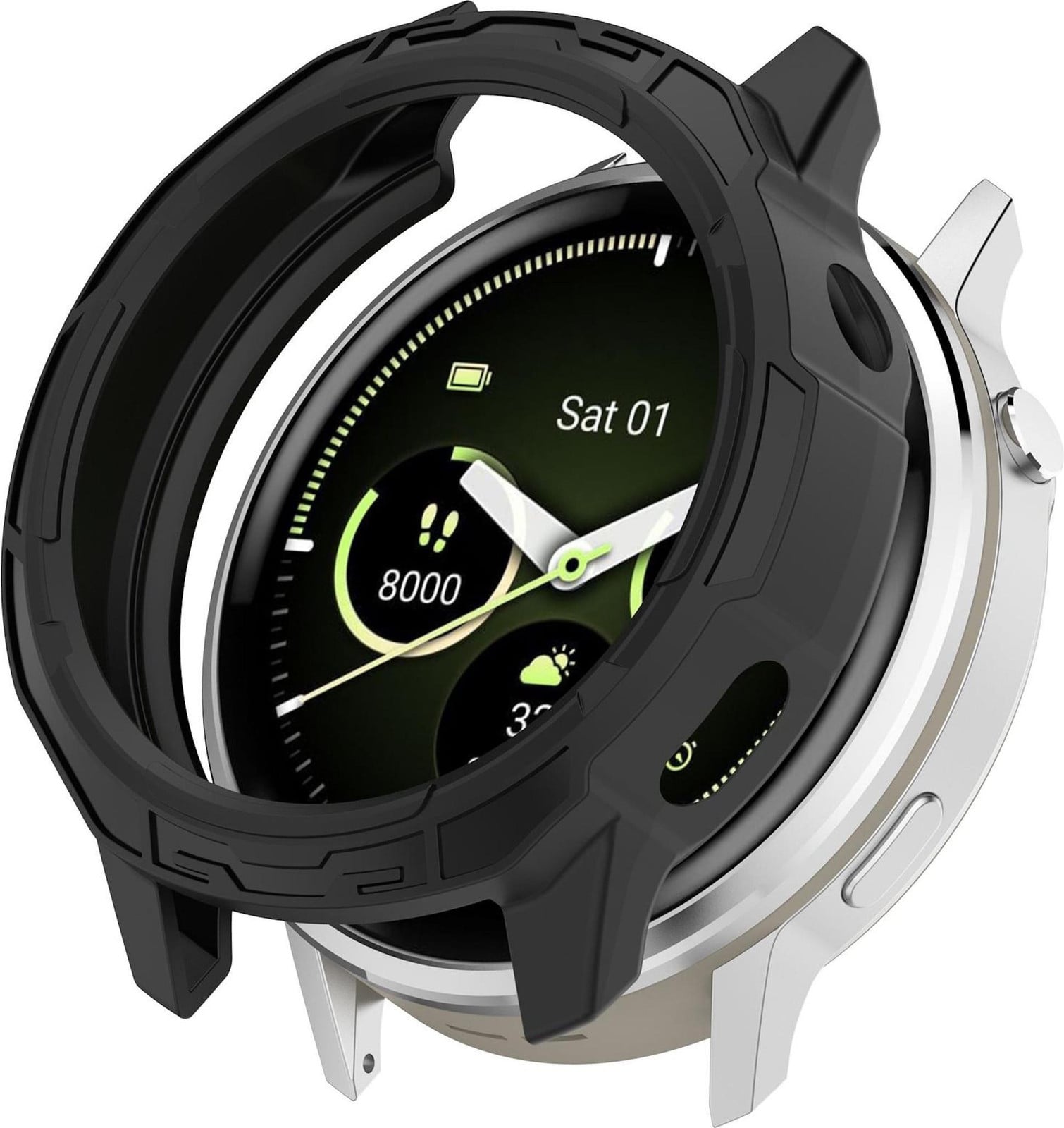 Wigento TPU beschermhoes voor Garmin Venu 4 45mm, type Armor, zwart