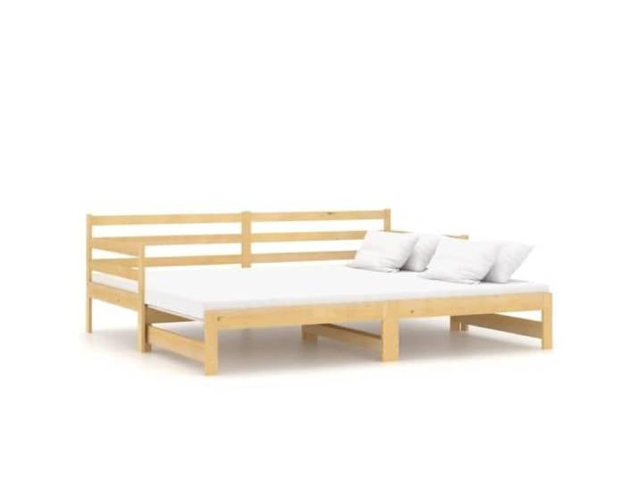 Makastle Tagesbett Massivholz Kiefer 203x183x69 cm mit Matratze Ausziehbar 2x90x200 cm