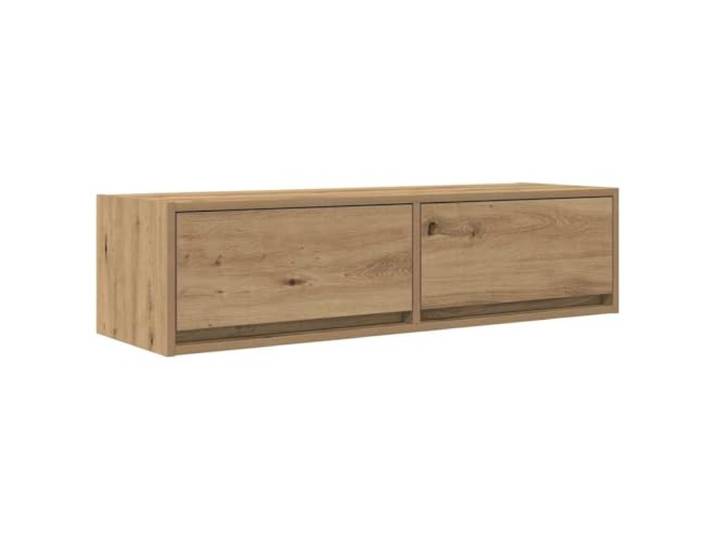 GKHPYURE TV-Schrank Wand Eiche Handwerk 100 x 31 x 25,5 cm Holztechnik, 2 Schubladen, Wandmontage, modernes Design, platzsparend