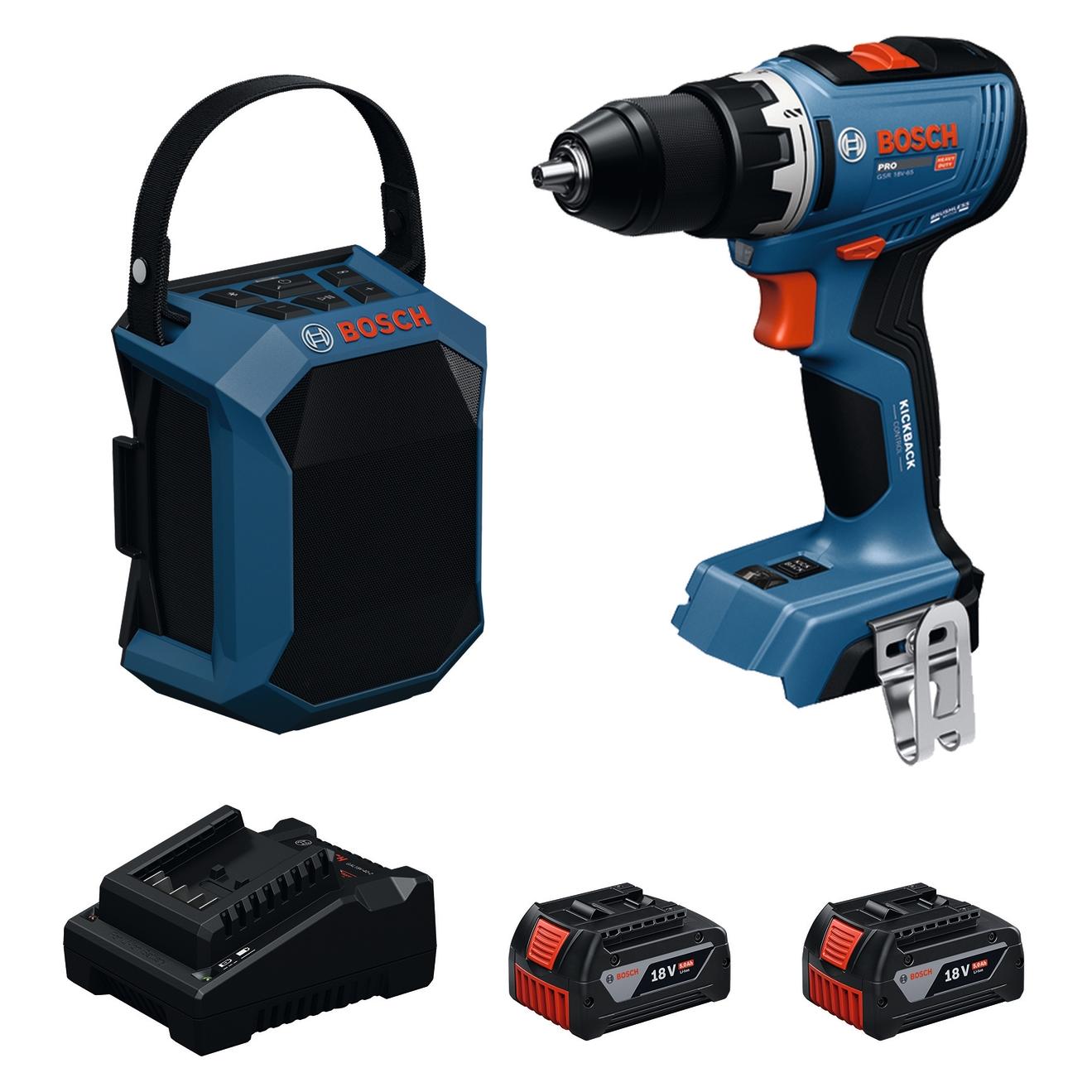 Bosch Professional Bosch 18V-Set GSR 18V-65+GPB 18V-1 C 2x5,0Ah+GAL18V-40-2 (0615A500G5)