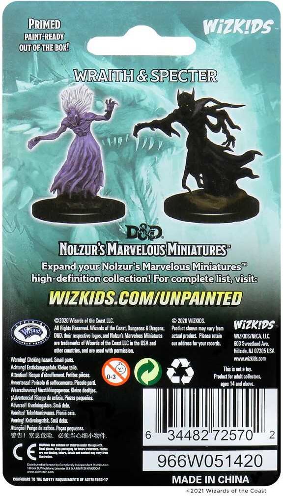 Wiz Kids LLC D&D; Nolzur's Marvelous Miniatures: Wraith and Specter, Unpainted Dungeons & Dragons Character Miniatures for Hobby Painting