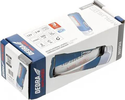 Dedra LED-zaklamp met oplaadbare 12V accu, 300 lumen en magnetische bevestiging - DED7343