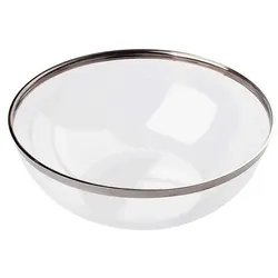 MONOUSO - Plastikschüssel PS Glasklar Hart Silber 3500ml (4 Stück)