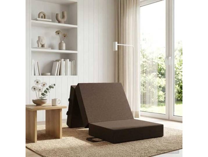 KTHLBRH Faltbares Klappsofa Bett 90x63x45 cm Taupe Polyester Platzsparend, atmungsaktiver Polyesterbezug, abnehmbarer Reißverschluss, kompakte Faltform