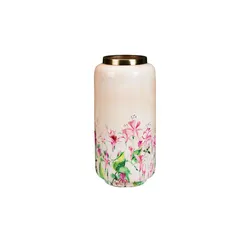 Vase   , rosa/pink , Metall , Maße (cm): H: 30  Ø: 15