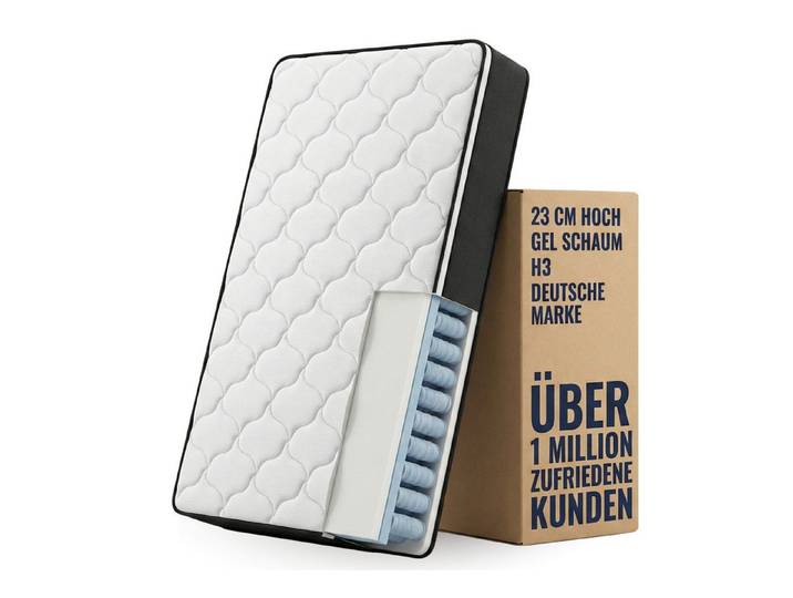 Taschenfederkernmatratze Matratze EMILIA, 23cm hoch, Taschen Federkernmatratze H3 Premium, Arensberger, 23 cm hoch, (Matratze 180 x 200 cm), Taschenfederkernmatratze mit Gelschaum & Kaltschaum, 180x200cm
