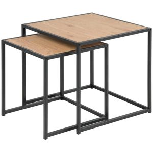 AC-Design Couchtisch Seaford, aus Holz / Metall, wildeiche, quadratisch, 2-teilig