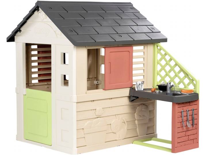 Spielhaus SMOBY Smoby Life Natur mit Küche , bunt, Spielhäuser, KinderB:145cm H:127cm T:110cm, Kunststoff, Spielhaus, Made in Europe, B:145cm H:127cm T:110cm