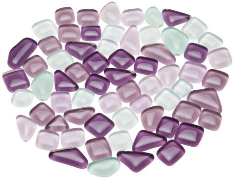 Softglas-Mosaik, lila-mix, polygonal, 10 - 20 mm, 200 g
