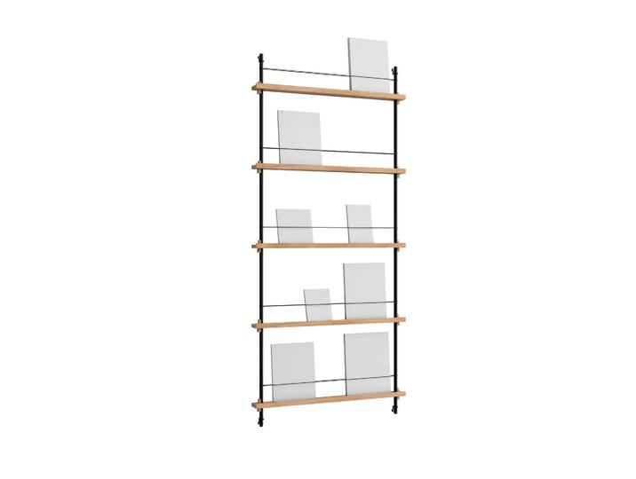 MOEBE Porte-revues Magazine Shelving Chêne-black, 85x180x7 cm, MS.180.1