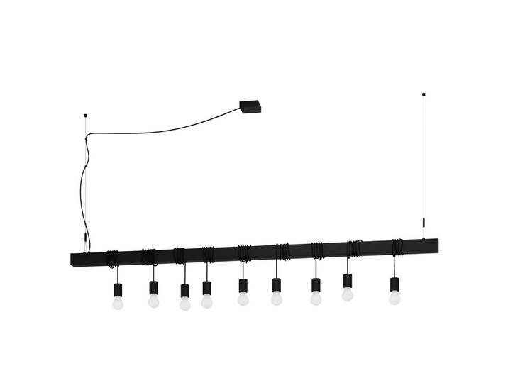 Eglo Hängeleuchte, Schwarz, Metall, länglich, 9.5x200x200 cm, Lampen & Leuchten, Innenbeleuchtung, Hängelampen, Pendelleuchte