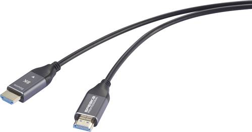 SpeaKa Professional HDMI / Glasfaser Anschlusskabel HDMI-A Stecker, HDMI-A Stecker 10m Schwarz SP-12842660 8K UHD, AOC Aktives