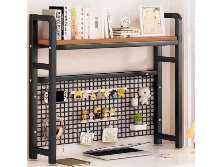 Étagère de bureau en grille, étagère de rangement pour ordinateur, étagère à fleurs, étagère de table en fer forgé