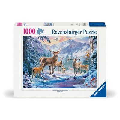 Erwachsenenpuzzle 1000 Teile - Rehe und Hirsche im Winter
