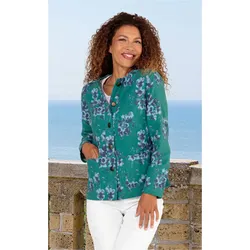 Baumwoll-Jacke in Druck salbei in Größe 38 von DW-Shop, Salbei, 38