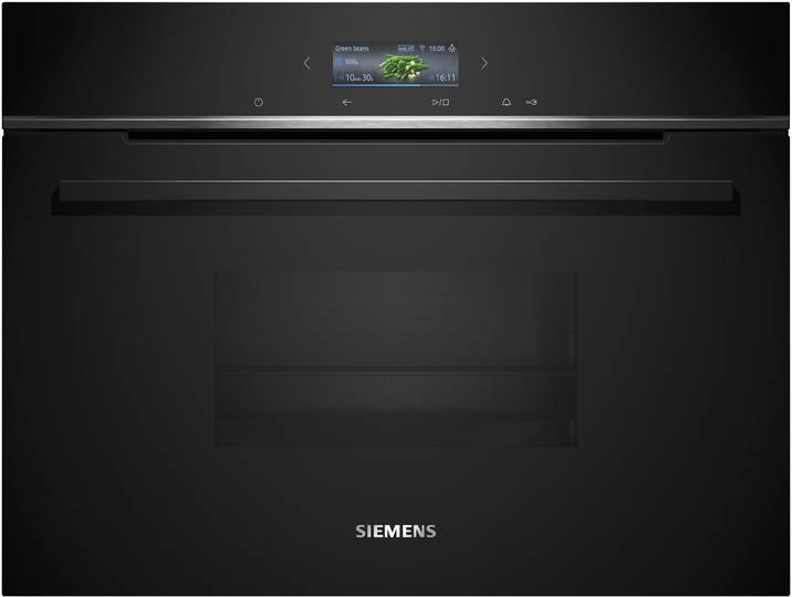 SIEMENS Einbau-Dampfgarer CD714GXB1 , schwarz, B:59,4cm H:45,5cm T:54,8cm, Dampfgarer, Smarter Kochassistent & gesundes, schonendes Dampfgaren, Einbau-Dampfgarer