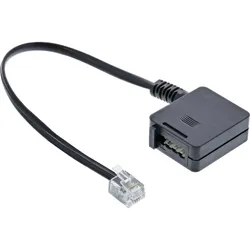 INLINE TAE Adapterkabel, RJ11 Stecker auf TAE-F Buchse, 0,2m