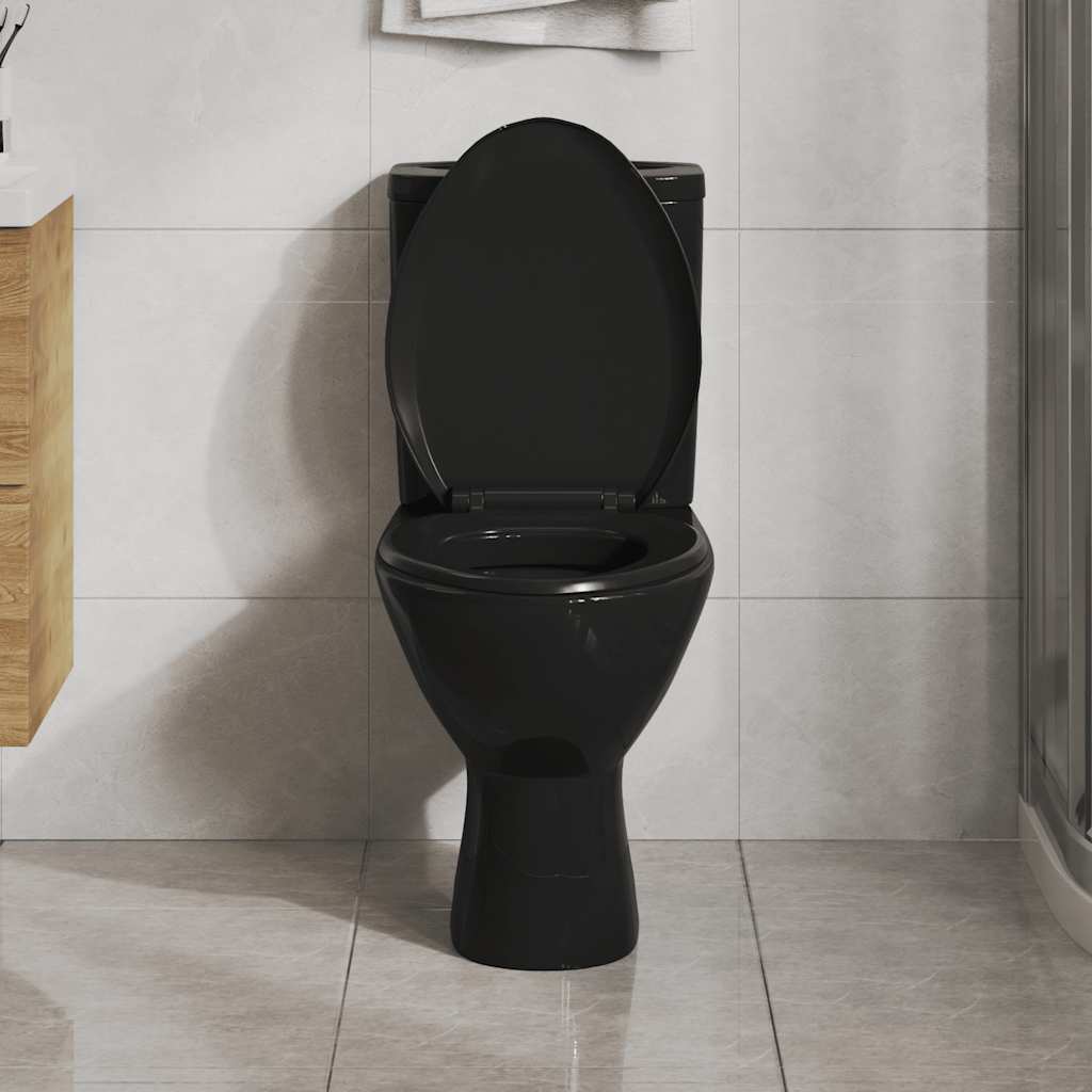 vidaXL Abattant WC à fermeture en douceur Libération rapide Noir